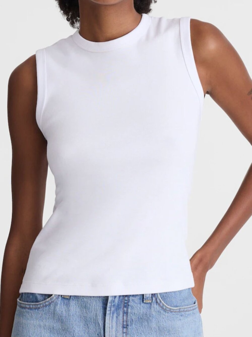 NWT Madewell The '90s Shell Tank white Women's L chic casual comfort